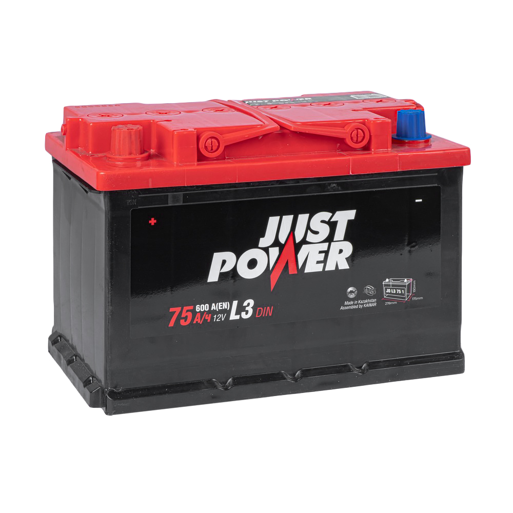 Аккумулятор JUST POWER 75 Ач прямой L+ 278x175x190 L3 EN 600 А