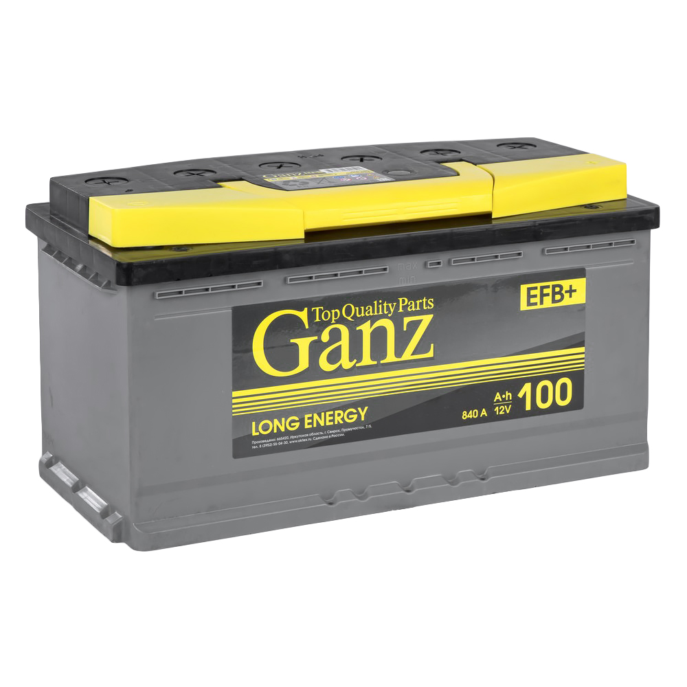 Аккумулятор GANZ EFB 100 Ач обратный R+ 352x175x190 L5 EN 840 А