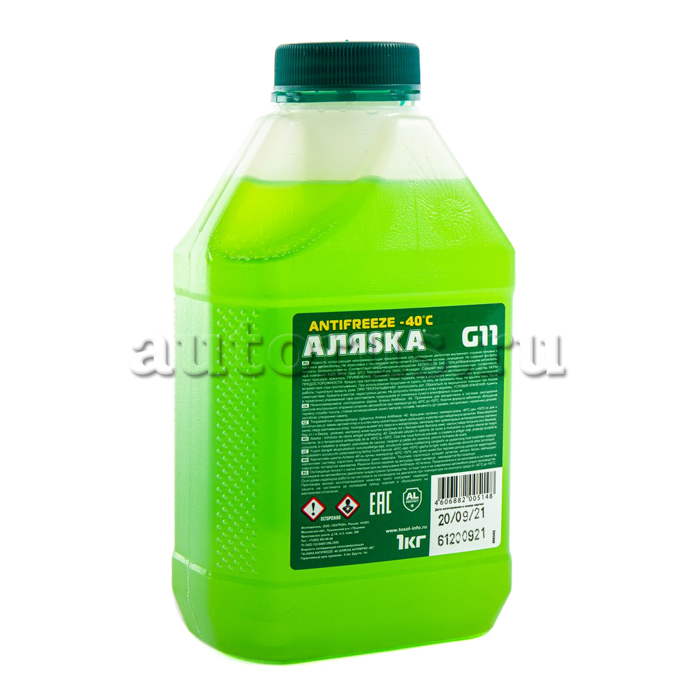 Аляска 5063 Антифриз -40 Green G11 готовый -40C зеленый 1 л