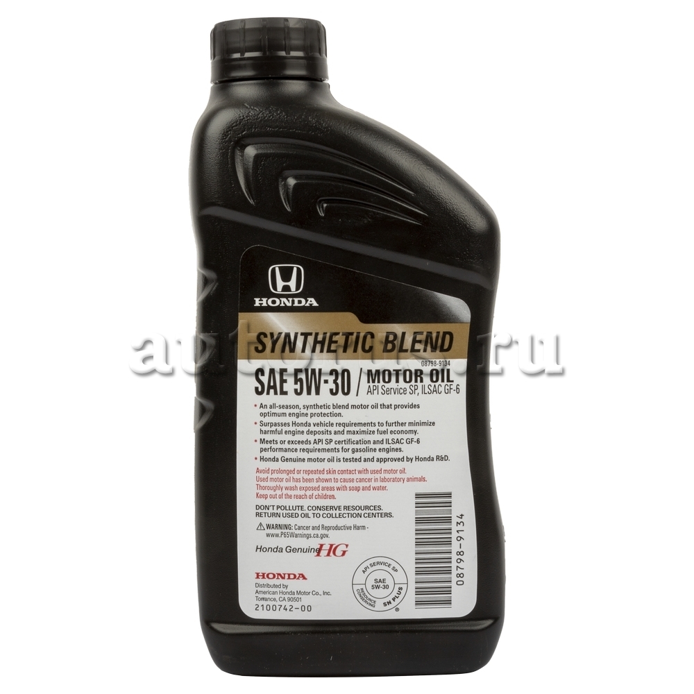 HONDA 087989134 Масло моторное Motor oil SP/GF-6 5W-30 синтетическое 0.946 л