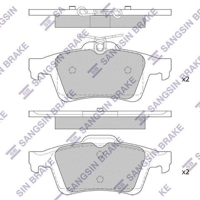 Колодки тормозные задние sangsin
