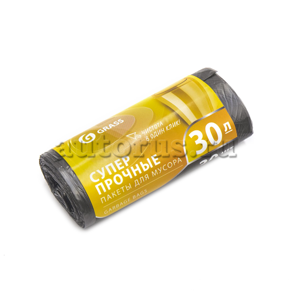 PP0022 GraSS Мешок для мусора ПНД в рулоне 30л. 55*46 10 мкр. (черный)  (рул. 30 шт) PP-0022, шт