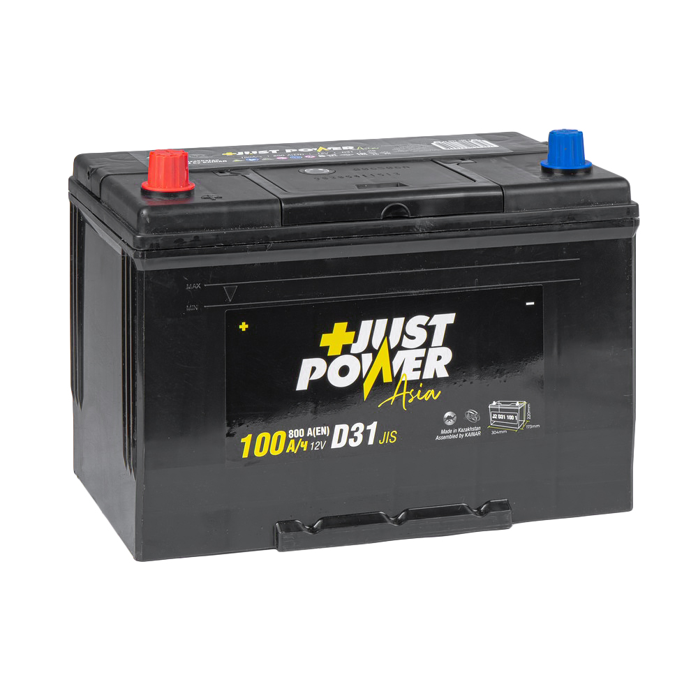 Аккумулятор JUST POWER+ ASIA 100 Ач прямой L+ 304x173x220 D31 EN 800 А