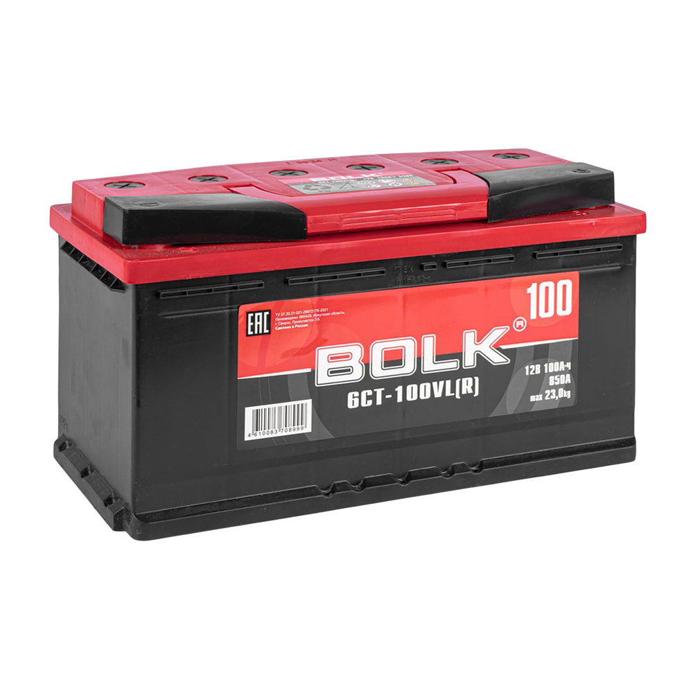 Аккумулятор BOLK Standart 100 Ач обратный R+ 353x175x190 L5 EN 850 А