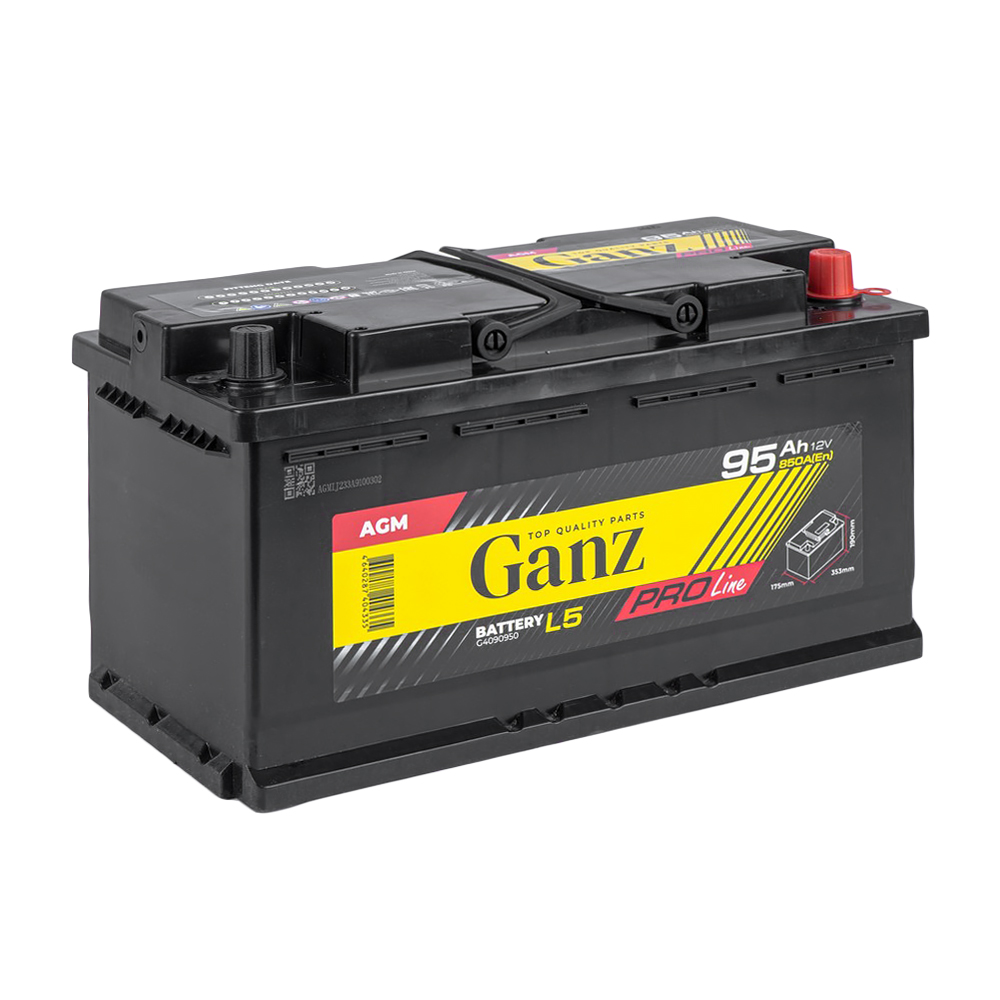 Аккумулятор GANZ PRO-Line AGM 95 Ач обратный R+ 353x175x190 L5 EN 850 А