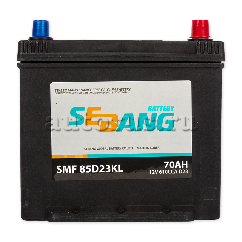 SEBANG SMF85D23KL Аккумулятор SMF 70 А/ч обратная R+ 232x175x225 EN610 А