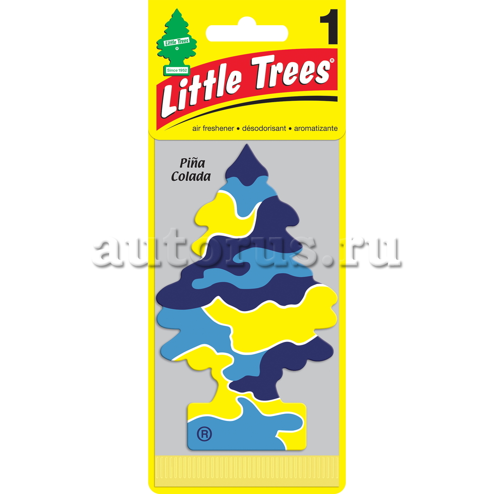 Little Trees U1P10967RUSS Ароматизатор Елочка Пина колада пропитанный  пластинка пина колада