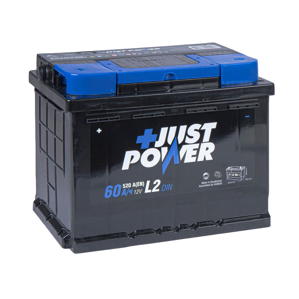 Аккумулятор JUST POWER+ 60 Ач прямой L+ 242x175x190 L2 EN 520 А