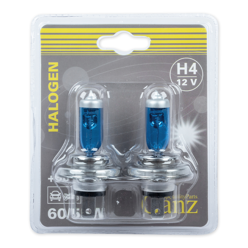 Лампа 12V H4 6055W +50% P43t 5000К GANZ 2 шт. блистер GIP06053