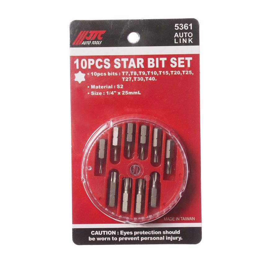 Набор бит 1/4 TORX Т7-Т40 в кейсе 10 предметов JTC-5361 JTC артикул JTC ...