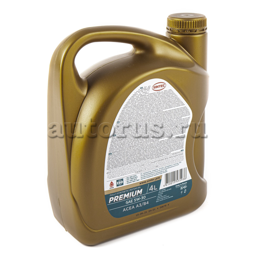 SINTEC 801969 Масло моторное Premium 5W-30 синтетическое 4 л