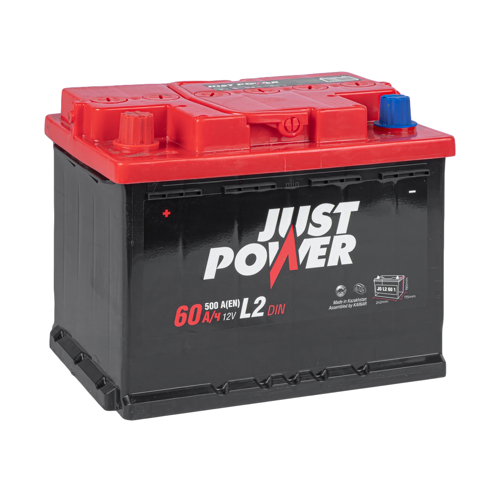 Аккумулятор JUST POWER 60 Ач прямой L+ 242x175x190 L2 EN 500 А