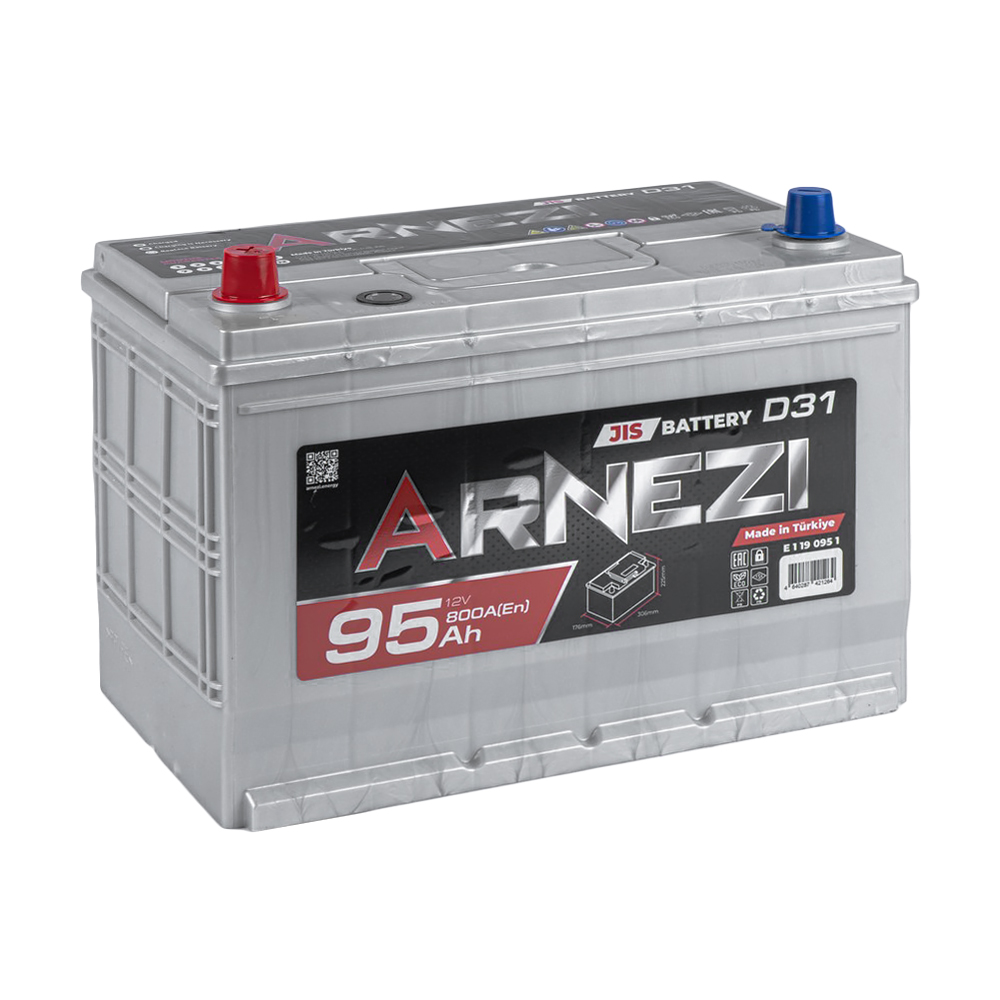 Аккумулятор ARNEZI JIS SMF 95 Ач прямой L+ 306x176x225 N70 EN 800 А