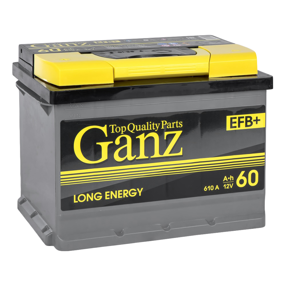 Аккумулятор GANZ EFB 60 Ач прямой L+ 242x175x190 L2 EN 610 А