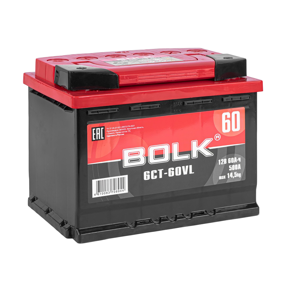 Аккумулятор BOLK Standart 60 Ач прямой L+ 242x175x190 L2 EN 500 А