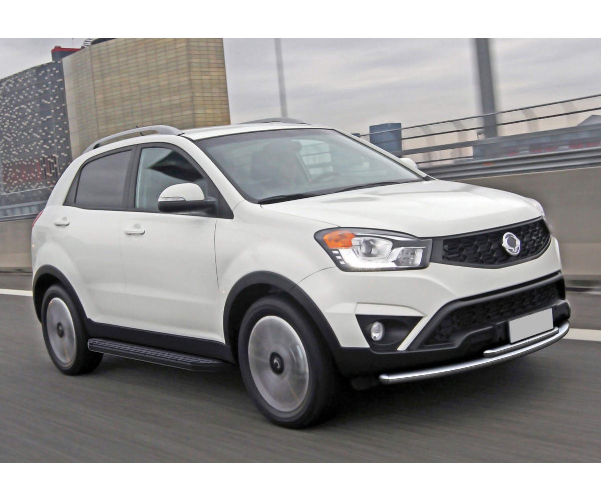 Порог алюминиевый "Premium-Black" SsangYong Actyon II Черный Rival ...