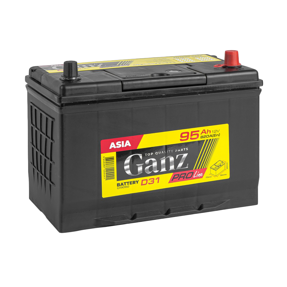 Аккумулятор GANZ PRO-Line JIS 95 Ач обратный R+ 304x173x220 D31 EN 820 А