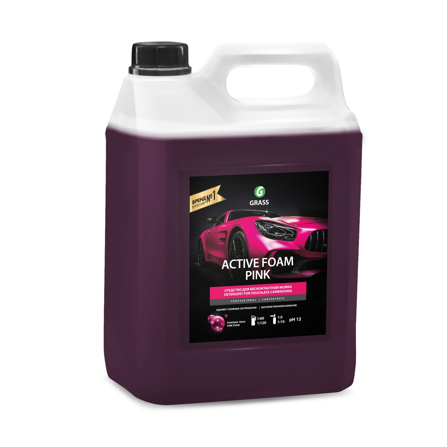 Автошампунь Active Foam Pink для бесконтактной мойки розовая пена 6 кг.  GRASS 113121 GRASS артикул 113121 - цена, характеристики, купить в Москве в  интернет-магазине автозапчастей АВТОРУСЬ